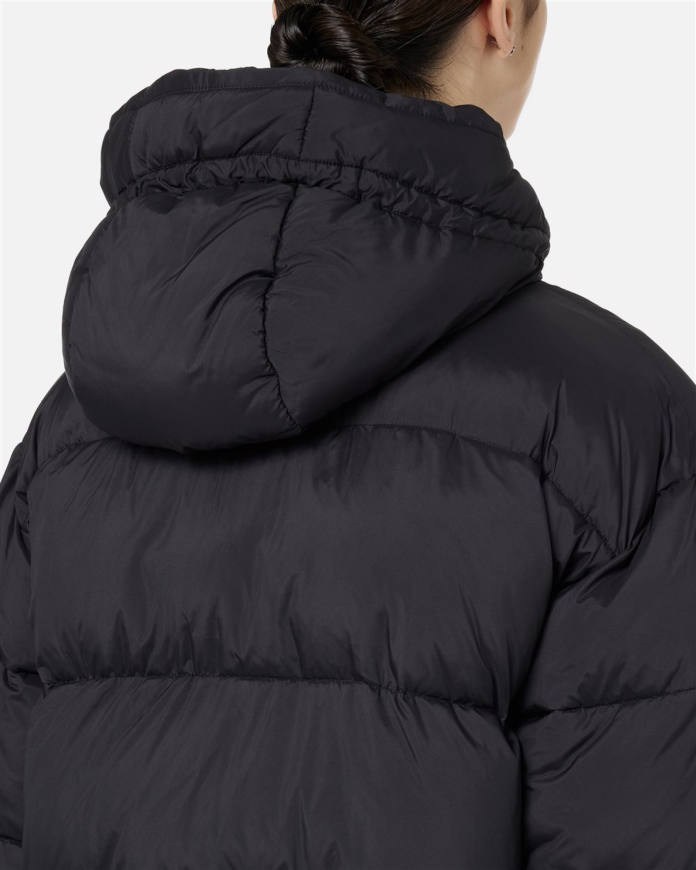 Black midi-fit jacket in peach-touch polyester - Iceberg - Official Website