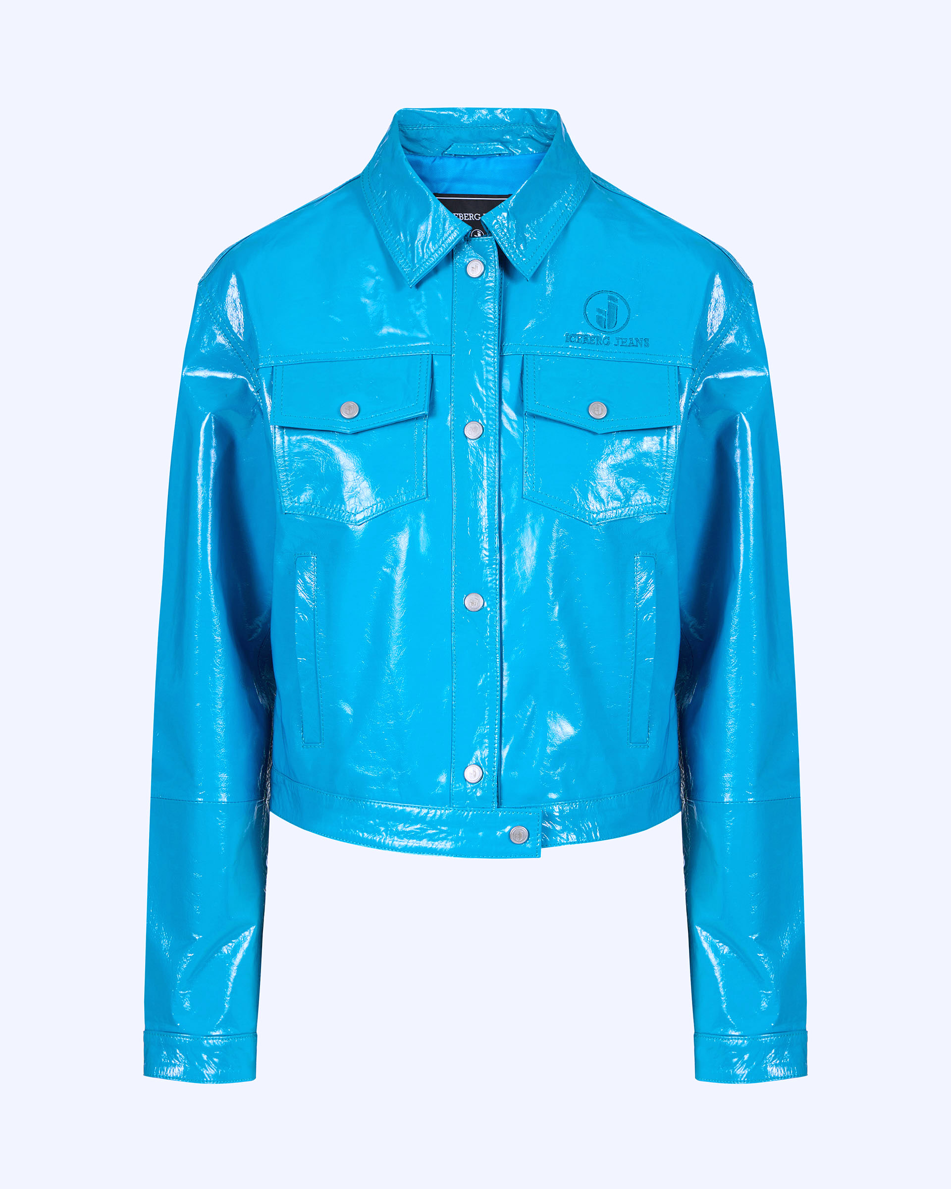 5-pocket jacket in bluette patent leather effect lambskin - Iceberg - Official Website