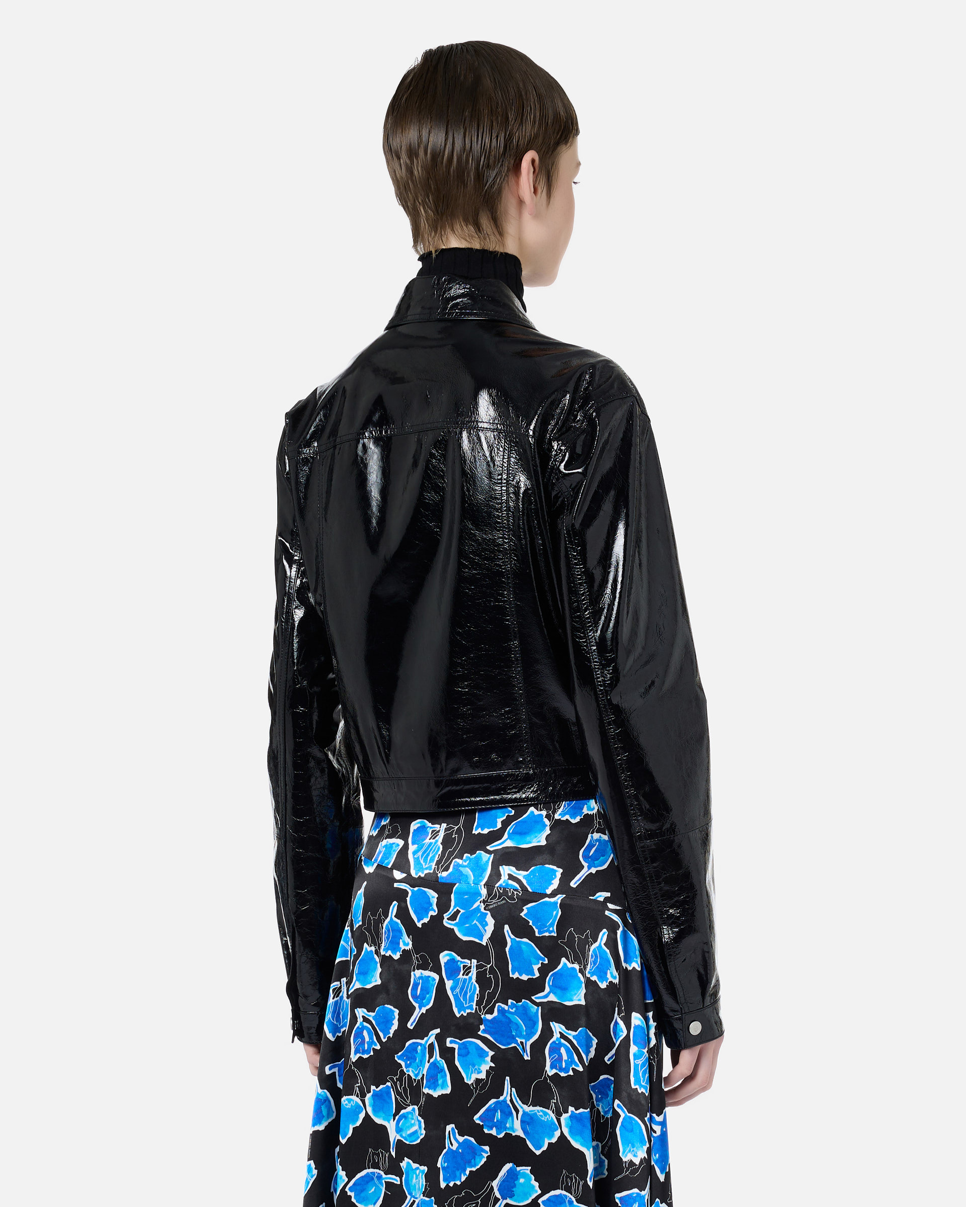 5-pocket jacket in black patent leather effect lambskin - Iceberg - Official Website