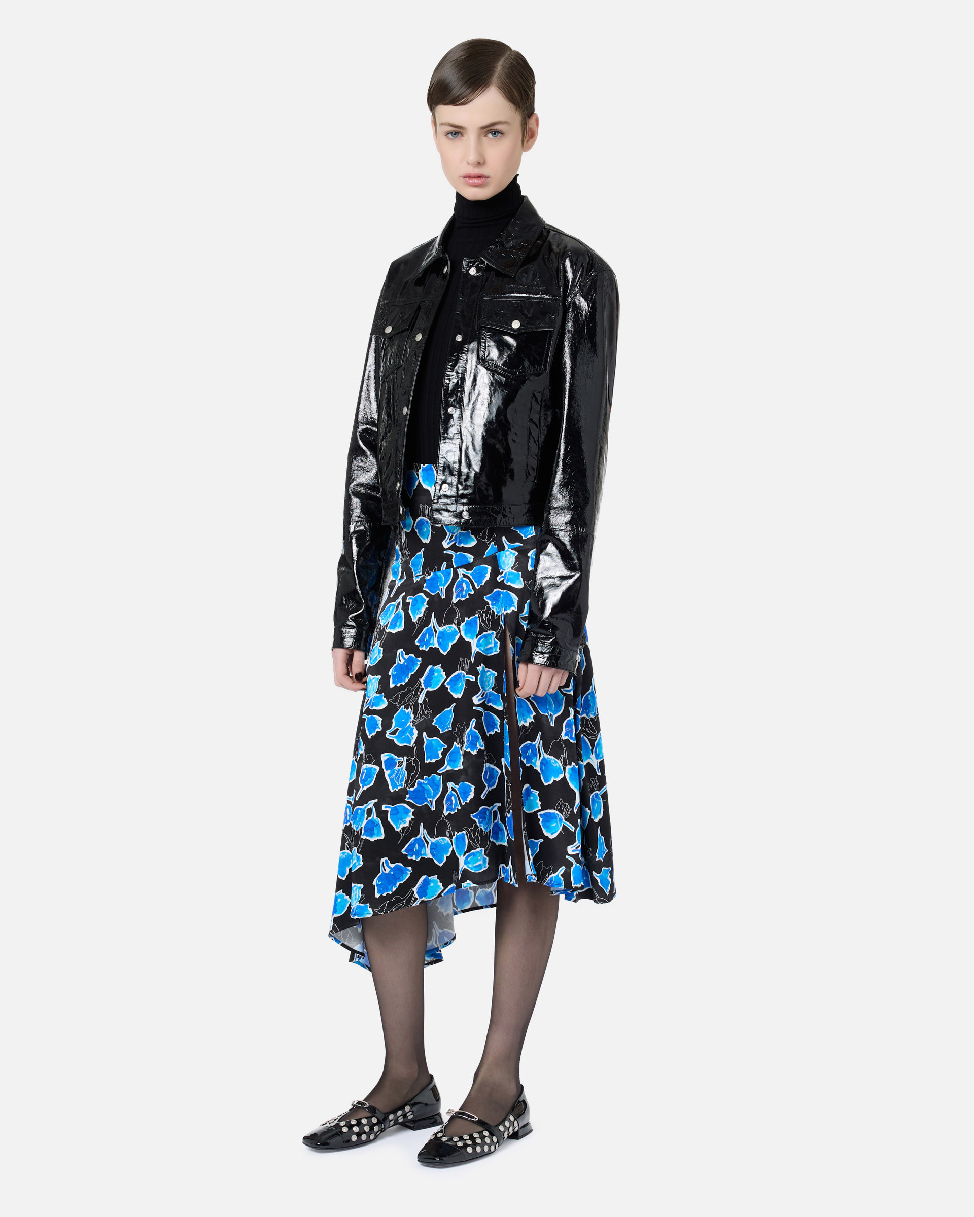 5-pocket jacket in black patent leather effect lambskin - Iceberg - Official Website