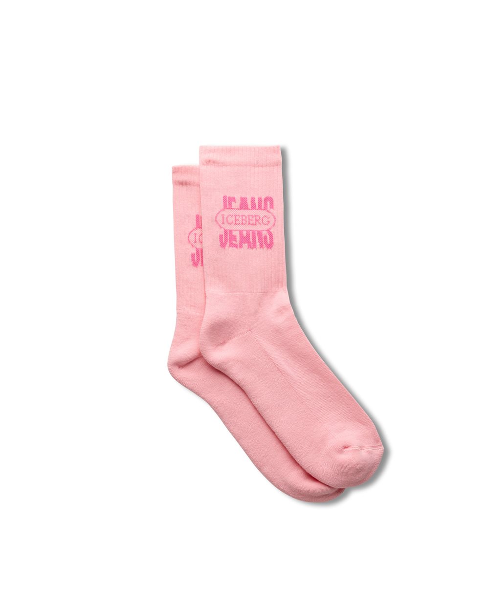 Cotton terry sock with vintage logo inlay - Iceberg - Official Website