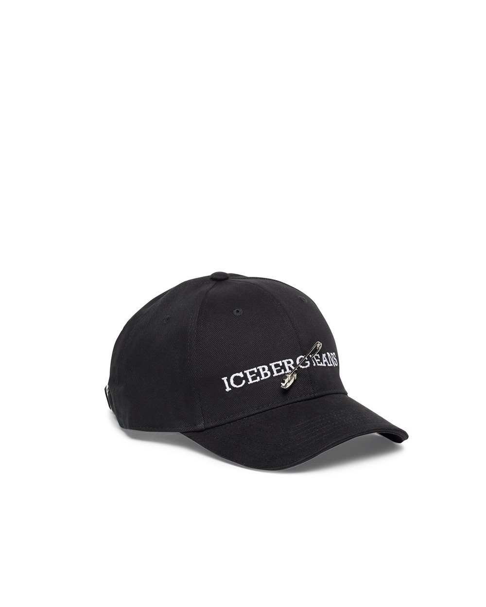 Baseball cap in black cotton gabardine - Iceberg - Official Website