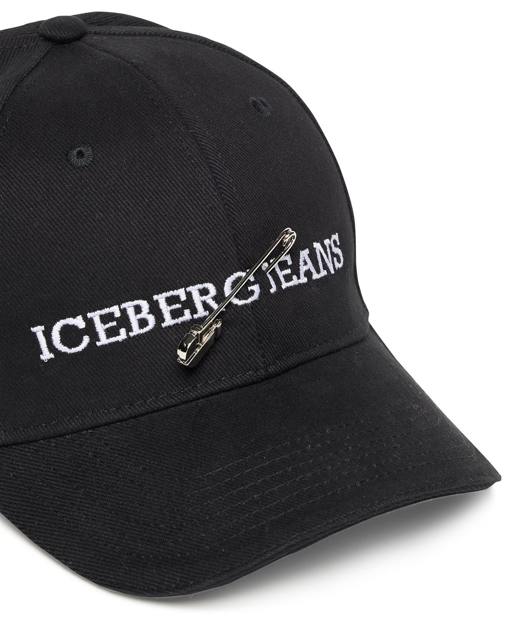 Baseball cap in black cotton gabardine - Iceberg - Official Website
