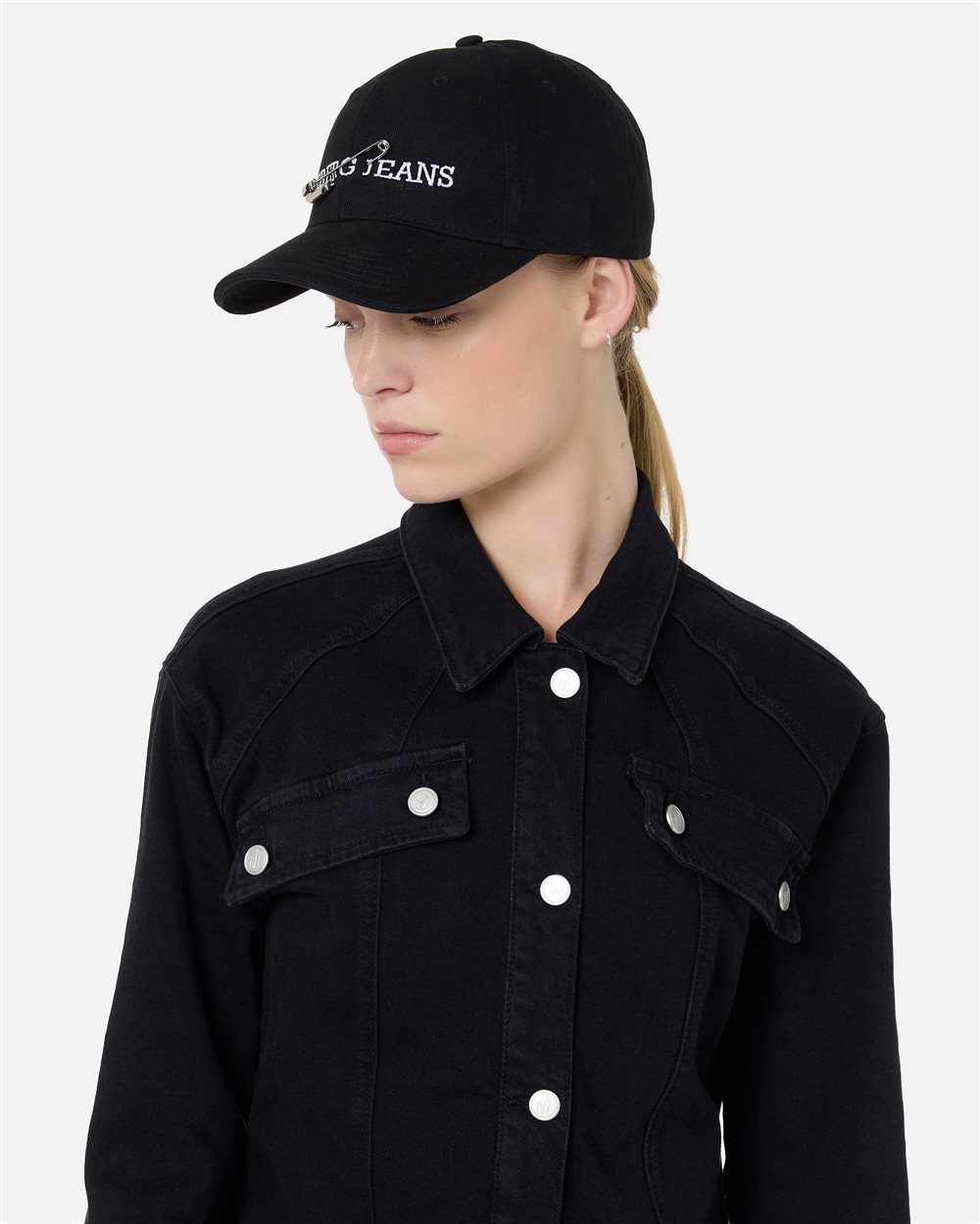 Baseball cap in black cotton gabardine - Iceberg - Official Website