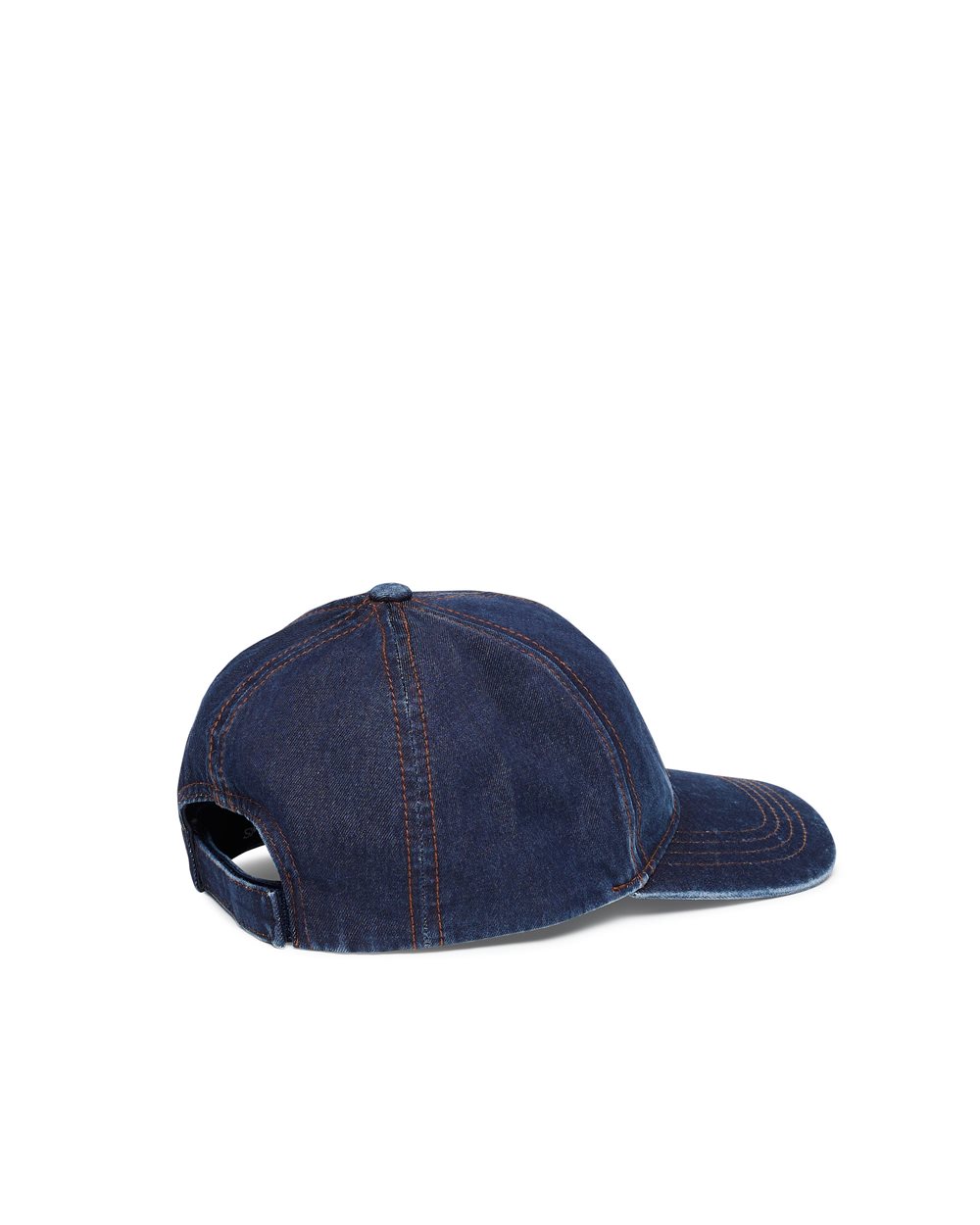 Mid Blue Stonewash Denim Baseball Cap with Jacquard Fake Salpa Logo Label - Iceberg - Official Website