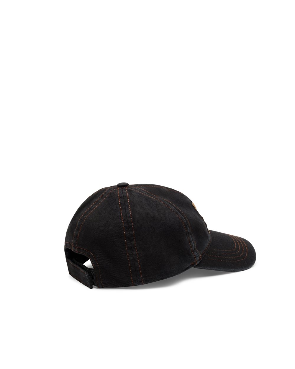 Black Denim Baseball Cap with Jacquard Fake Salpa Logo Label - Iceberg - Official Website