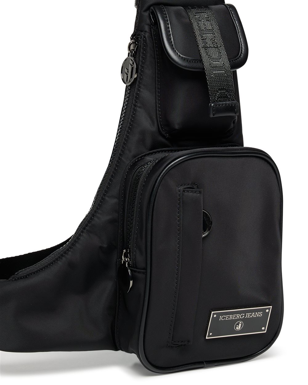 Black nylon body bag with enameled metal Iceberg logo - Iceberg - Official Website