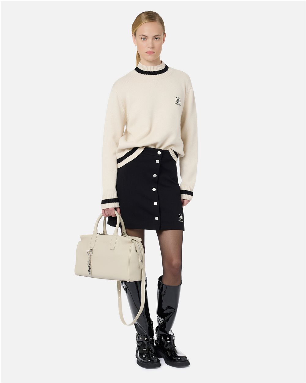 Tote bag in garnet eco-leather: sustainable elegance and refined details - Iceberg - Official Website