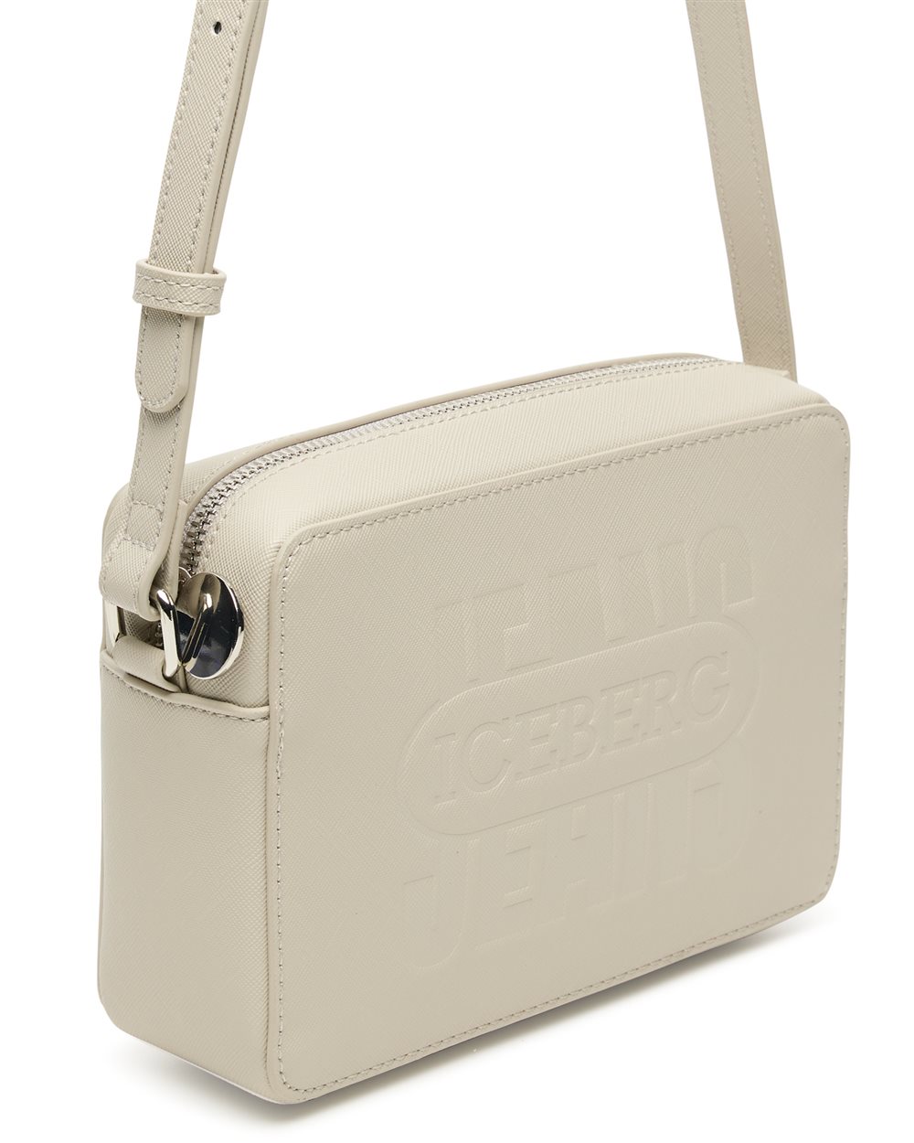 Ivory Ecosaffiano Camera Bag with Adjustable Shoulder Strap and IJ Logo Zip - Iceberg - Official Website