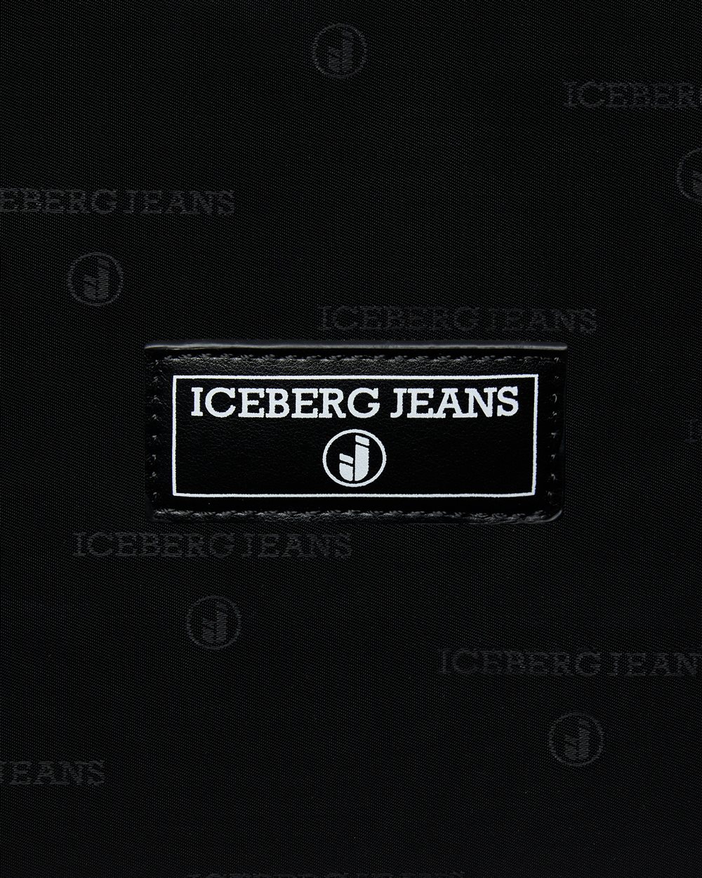 Black grained faux leather hobo bag with Iceberg logo plaque - Iceberg - Official Website