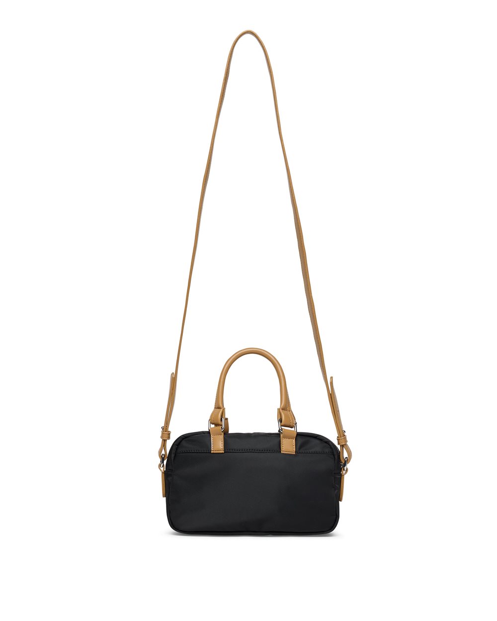 Black nylon trunk with leatherette details: functional minimalism with style - Iceberg - Official Website
