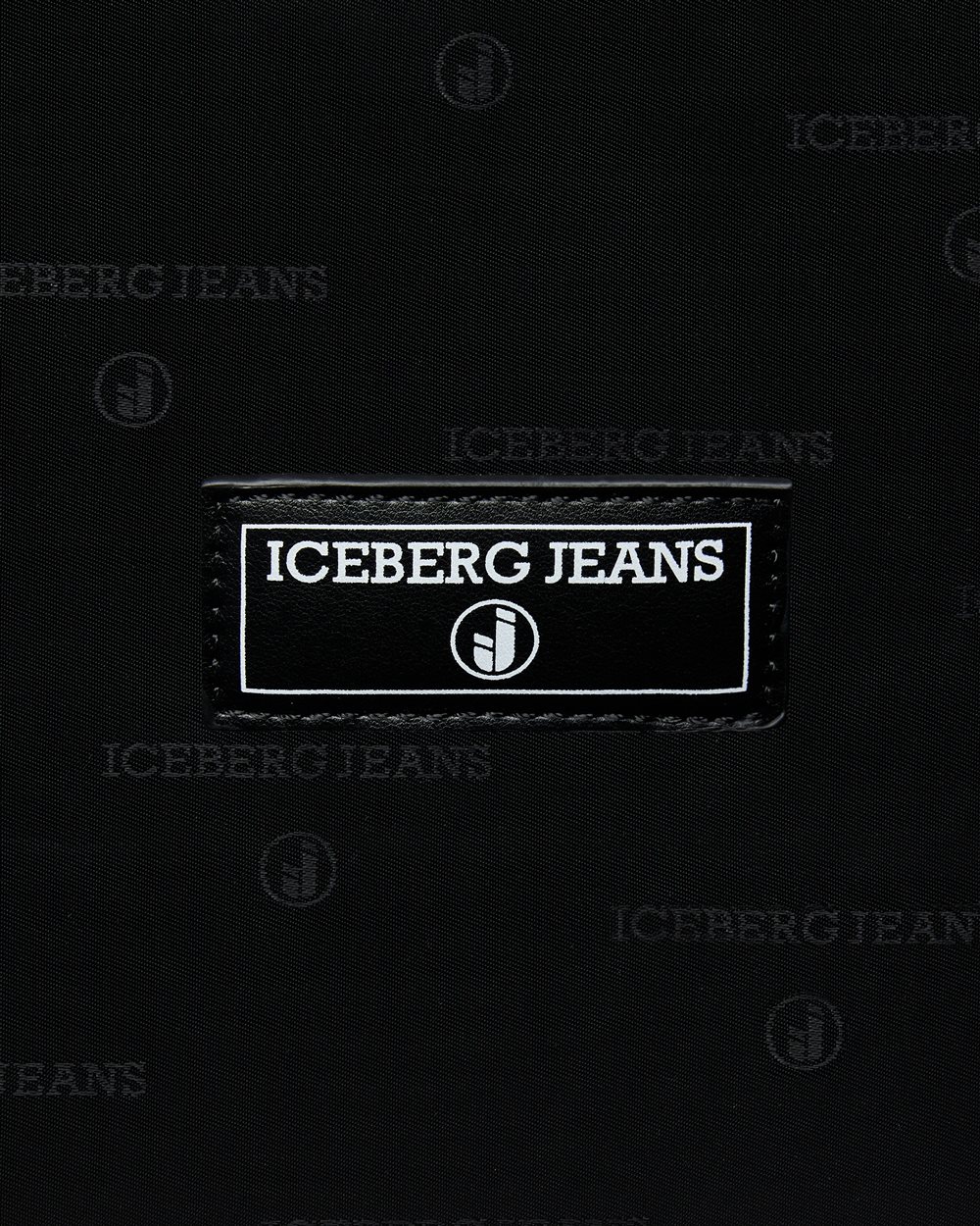 Black nylon trunk with leatherette details: functional minimalism with style - Iceberg - Official Website