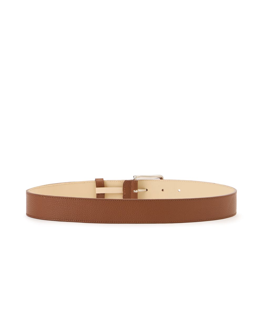 Hazelnut hammered leather belt: artisanal elegance with distinctive details - Iceberg - Official Website