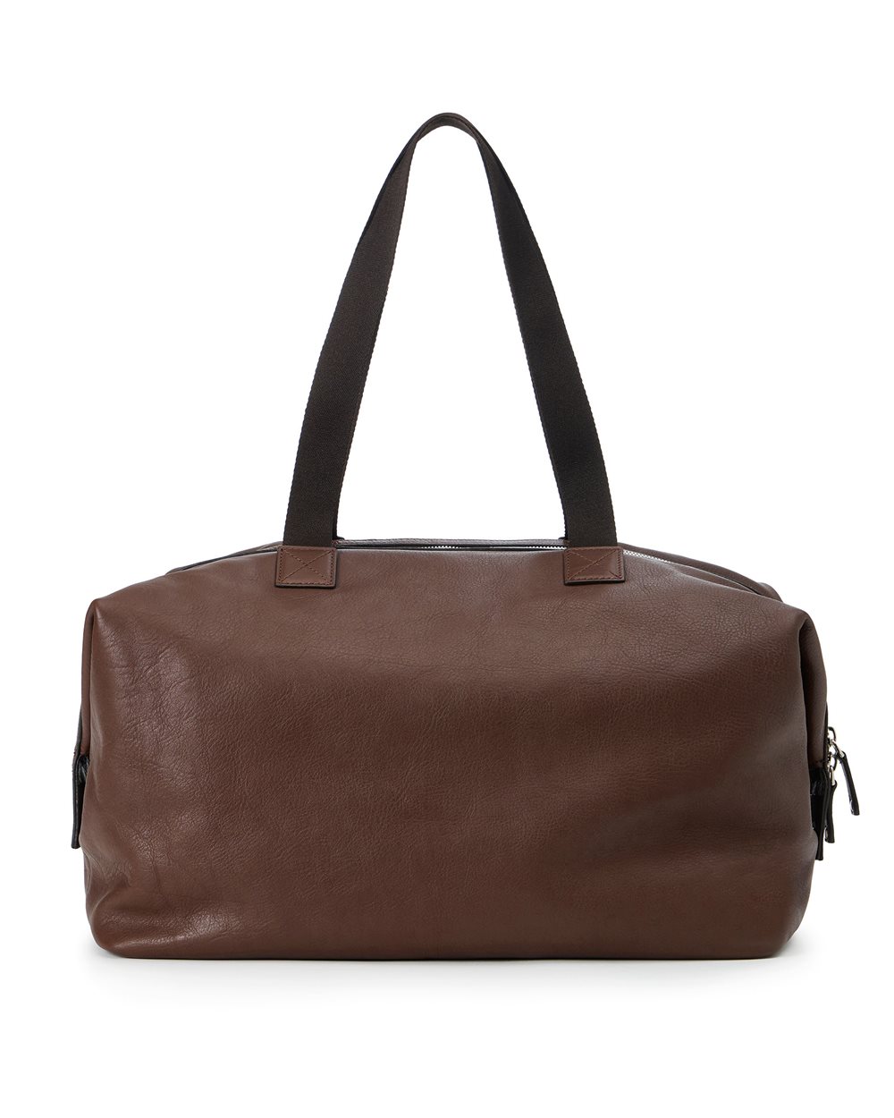 Hazelnut leather duffel bag with cross-stitching and logo plaque - Iceberg - Official Website