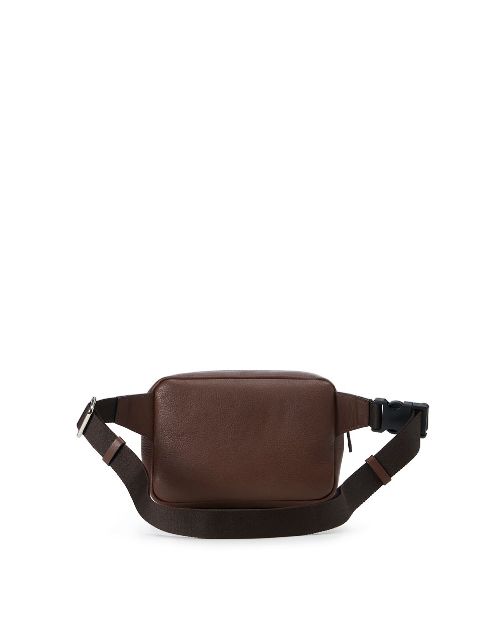 Hazelnut leather bum bag with cross-stitching and metal buckle - Iceberg - Official Website