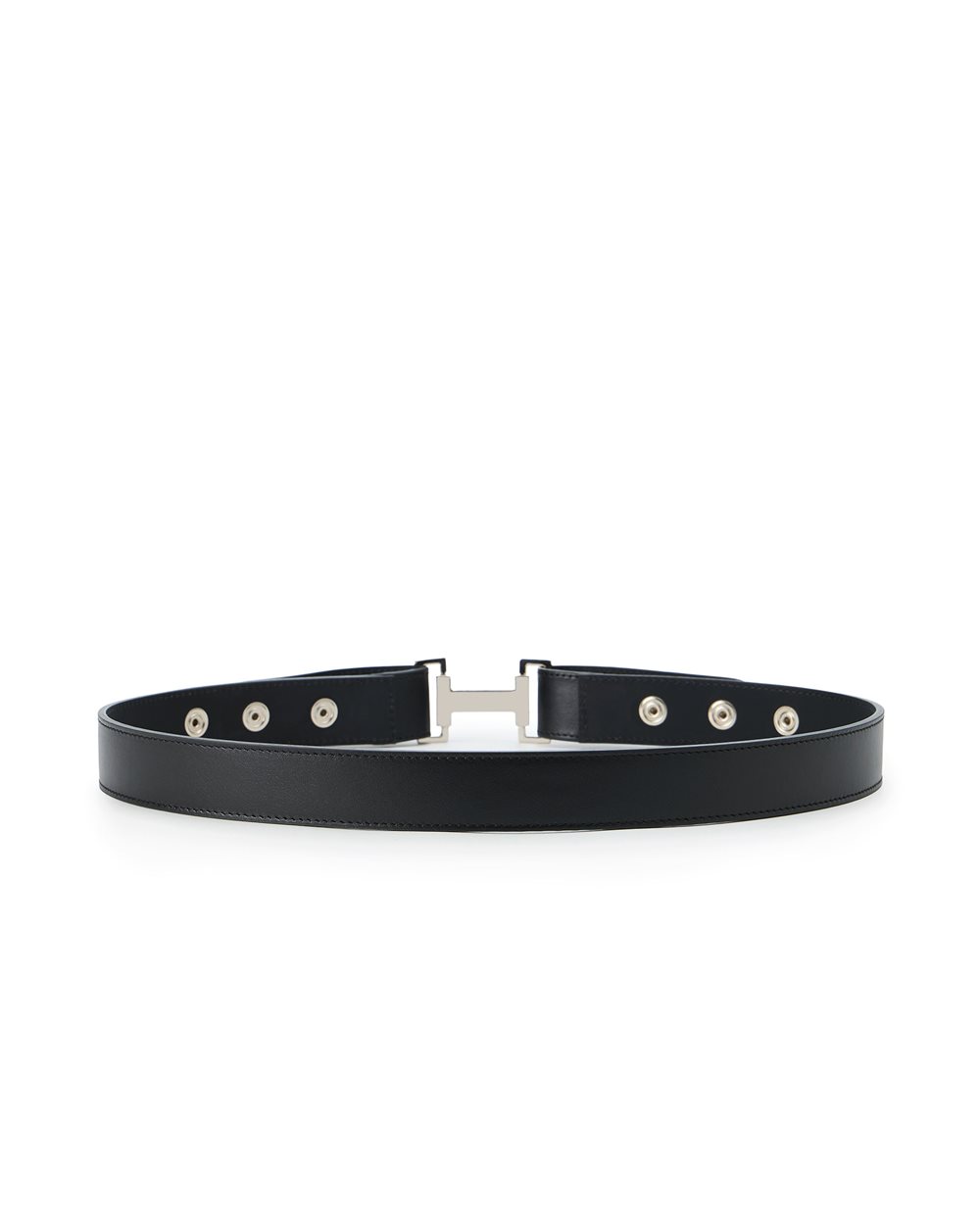 Black nappa leather belt with metal I logo buckle - Iceberg - Official Website