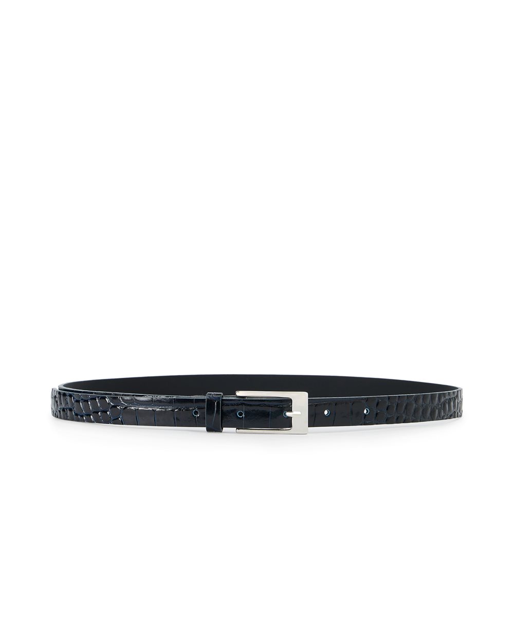 Blue nappa leather belt with metal I logo buckle - Iceberg - Official Website