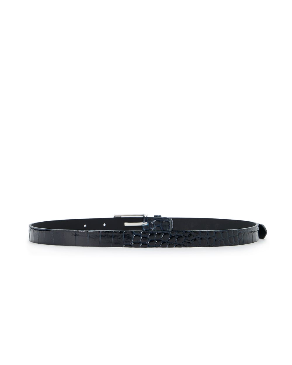 Blue nappa leather belt with metal I logo buckle - Iceberg - Official Website