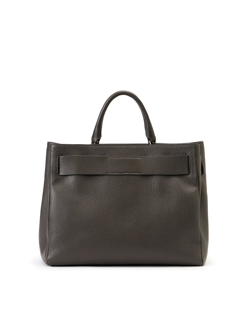 Dark gray Prince leather maxi shopper with logo buckles and debossed Iceberg logo detail - Iceberg - Official Website