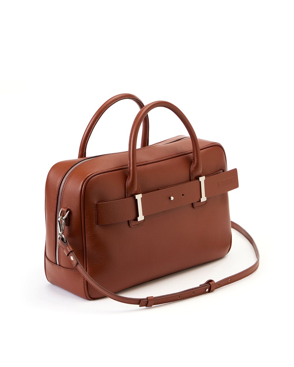 Borsa a tracolla in pelle prince nocciola con fibbie logo e dettaglio logo iceberg debossed - Iceberg - Official Website