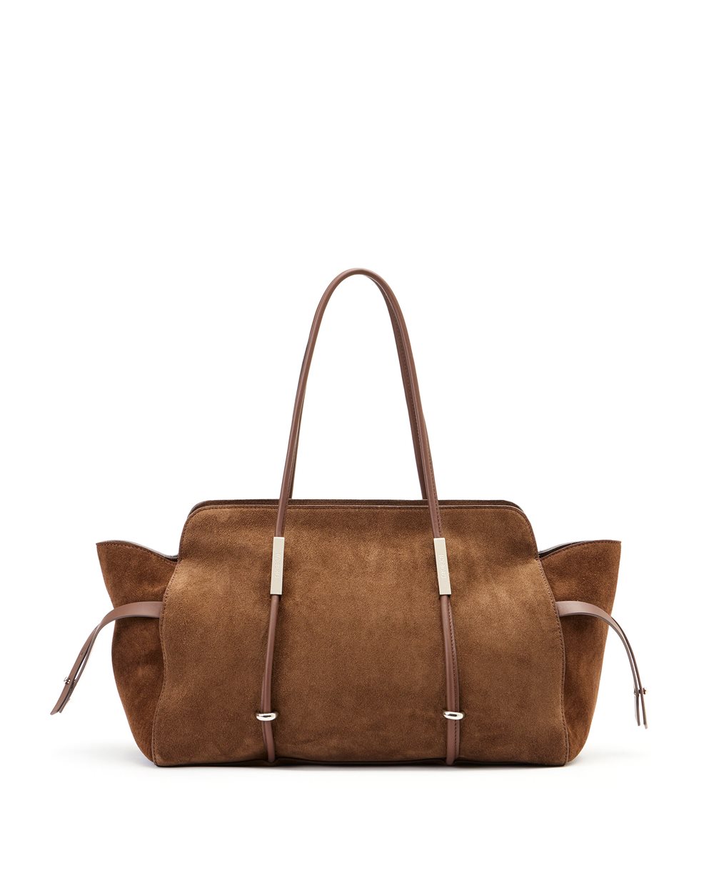 Maxi shopper in hazelnut Lille leather with double metal accessory with Iceberg logo and debossed lo - Iceberg - Official Website