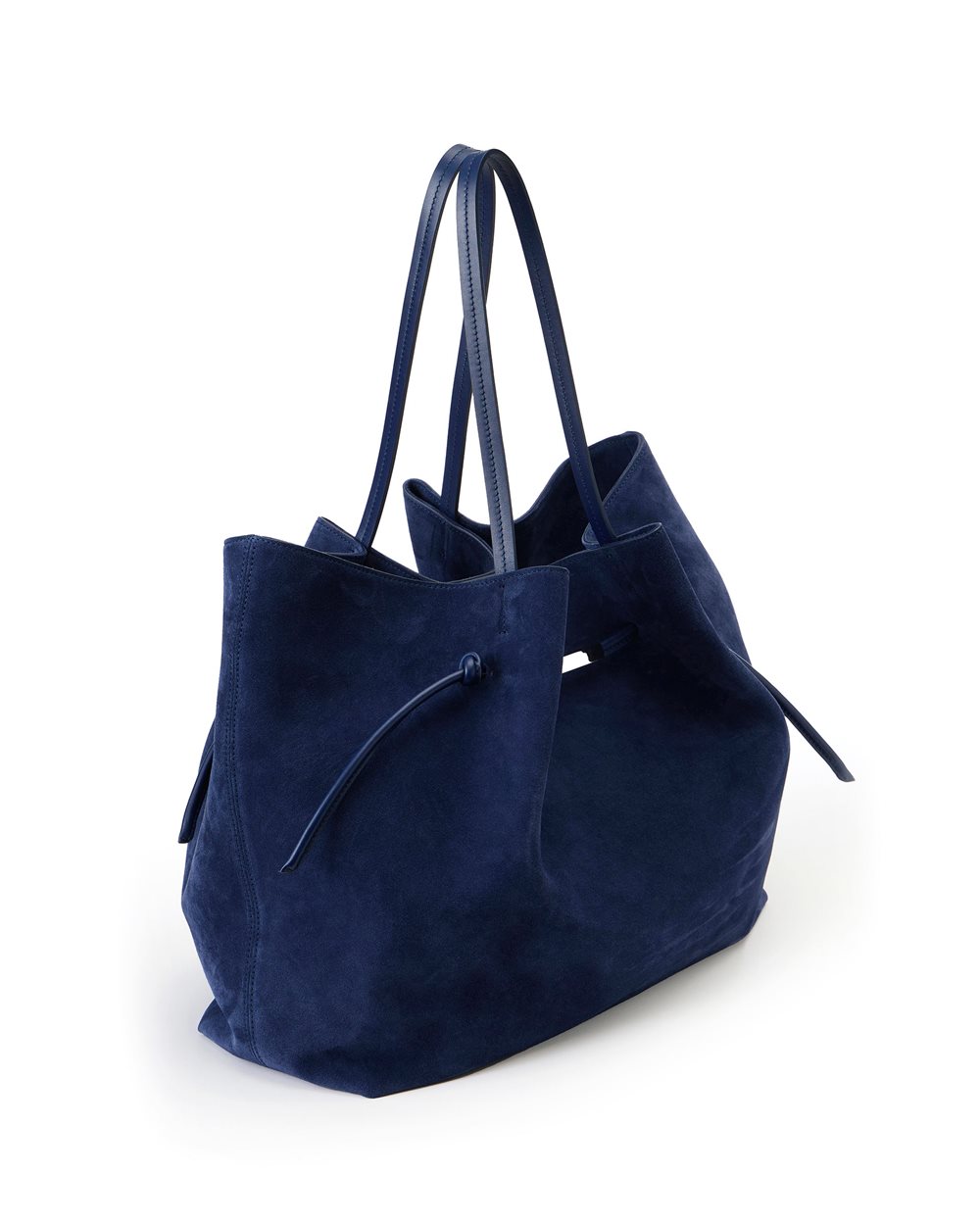 Maxi shopper in blue suede leather with Iceberg logo metal accessory - Iceberg - Official Website