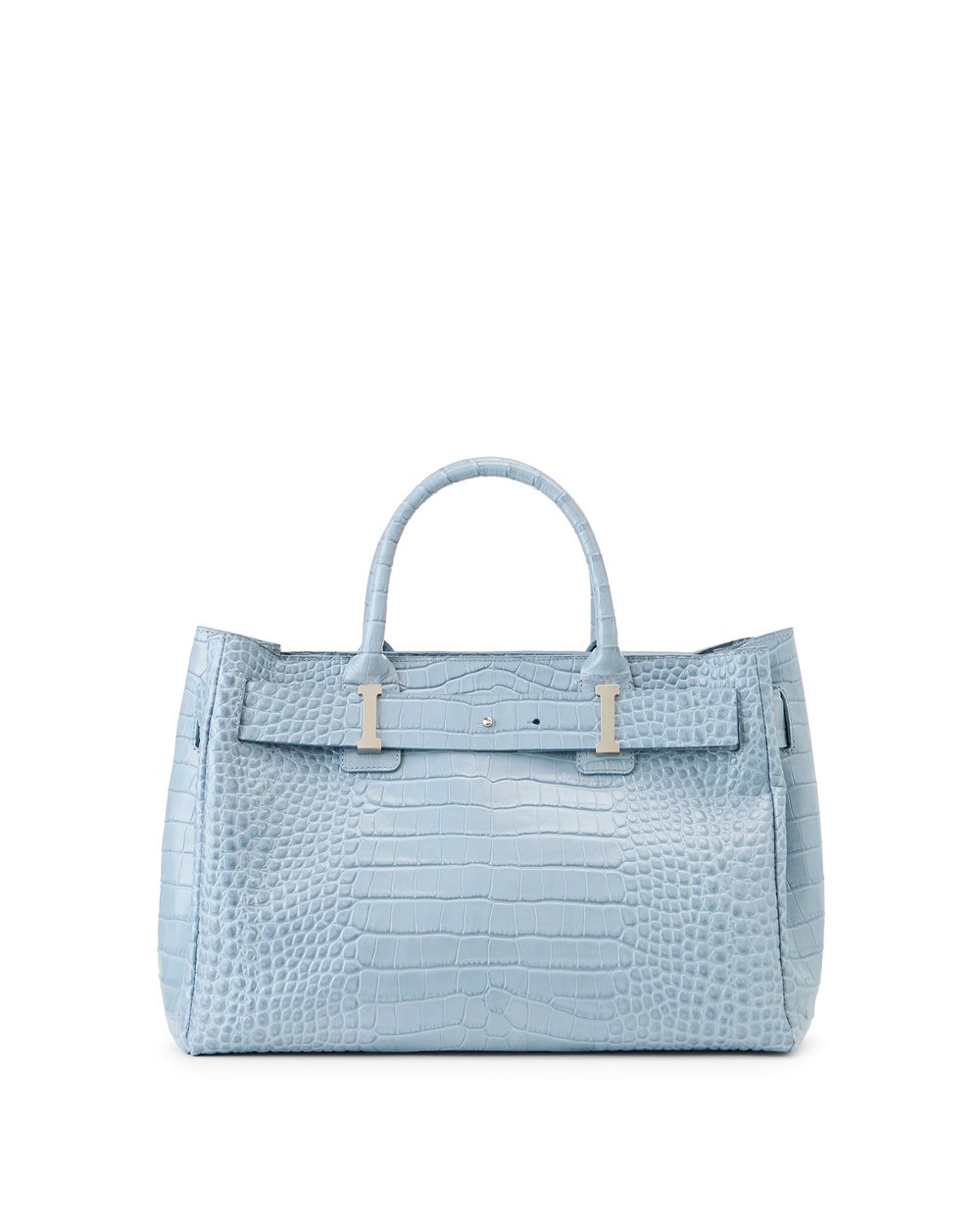 Maxi shopper in mother-of-pearl gray calfskin - Iceberg - Official Website