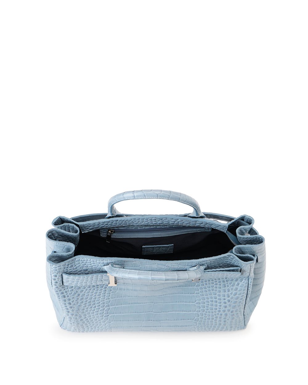 Maxi shopper in mother-of-pearl gray calfskin - Iceberg - Official Website