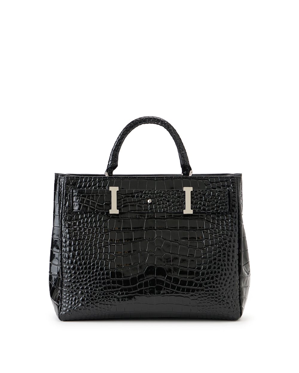 Maxi shopper in black calfskin - Iceberg - Official Website