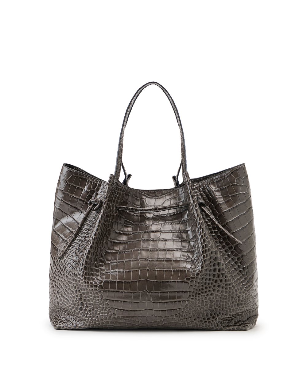 Maxi shopper in gray calfskin - Iceberg - Official Website