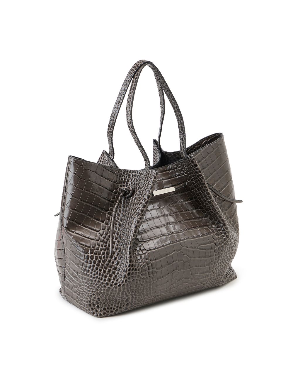 Maxi shopper in gray calfskin - Iceberg - Official Website