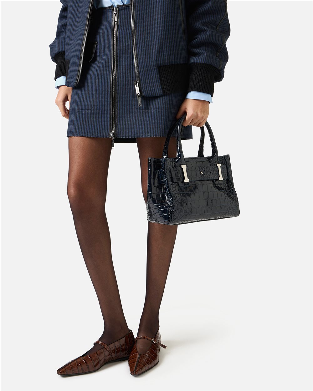 Black calfskin shopper bag - Iceberg - Official Website