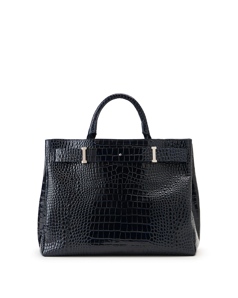 Maxi shopper in blue calfskin - Iceberg - Official Website