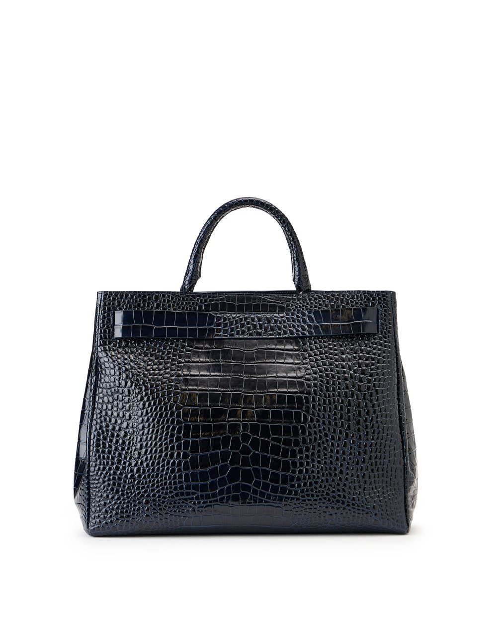 Maxi shopper in blue calfskin - Iceberg - Official Website