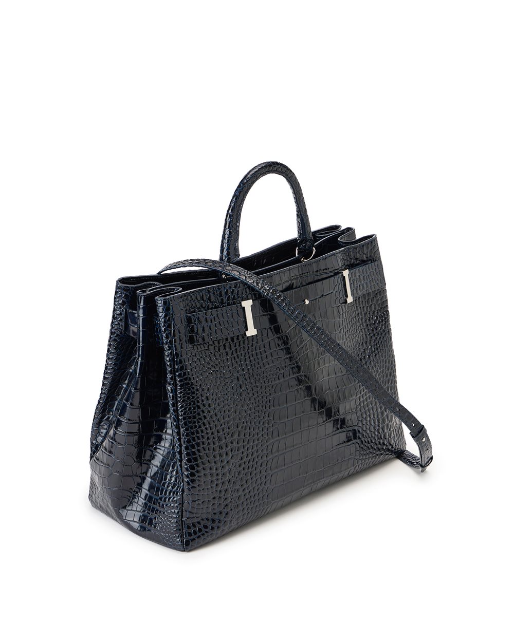 Maxi shopper in blue calfskin - Iceberg - Official Website