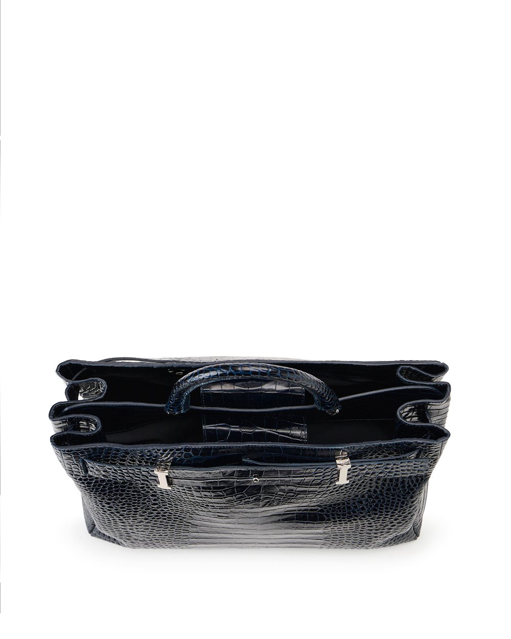 Maxi shopper in blue calfskin - Iceberg - Official Website