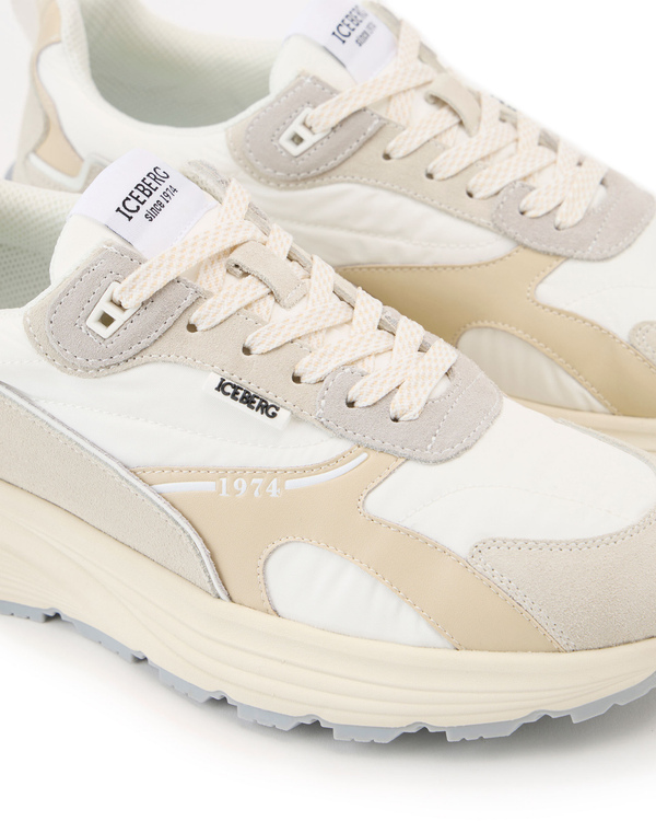 Beige and white running sneakers - Iceberg - Official Website