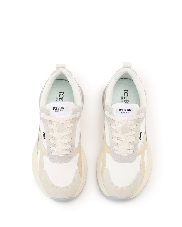 Beige and white running sneakers - Iceberg - Official Website
