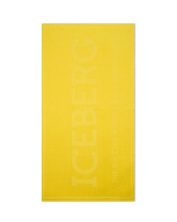 Sun yellow beach towel with transparent Iceberg logo - Iceberg - Official Website