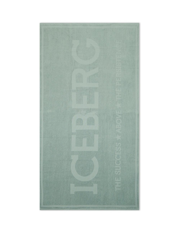 Sage Green Beach Towel with Transparent Iceberg Logo - Iceberg - Official Website