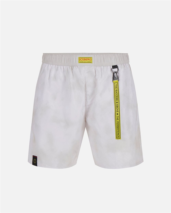 Gray boxer shorts with elastic, drawstring and Iceberg logo - Iceberg - Official Website