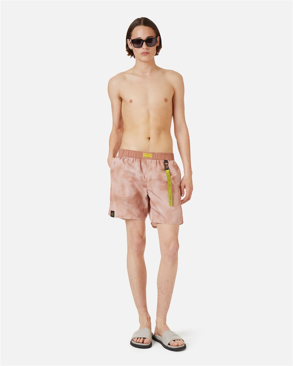 Powder Pink colored boxer shorts with elastic, drawstring and Iceberg logo - Iceberg - Official Website