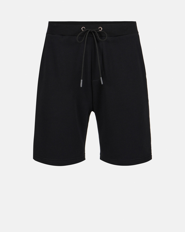 Bermuda neri slim fit in felpa di cotone con stampa Bear - Iceberg - Official Website