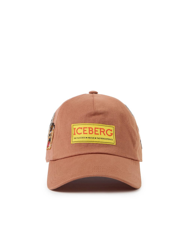 Looney Tunes patch coccio-colored gabardine baseball cap - Iceberg - Official Website