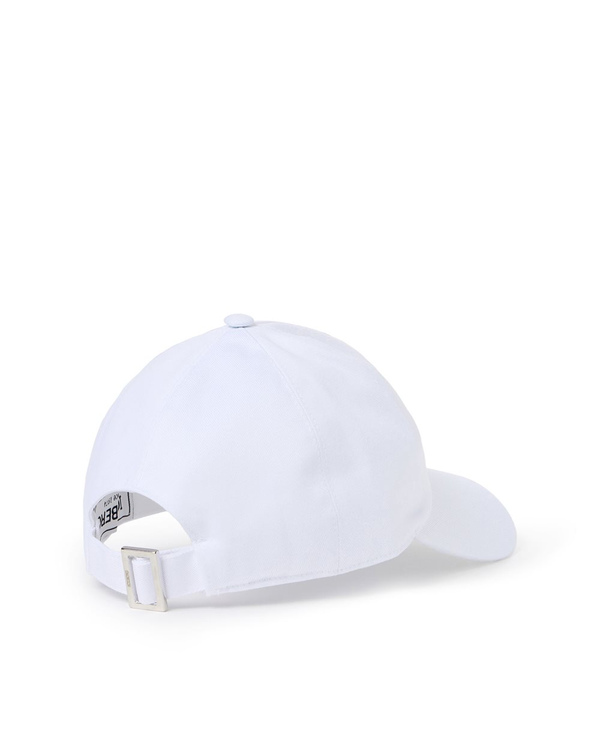 White Gabardine Baseball Cap with Bear Print - Iceberg - Official Website