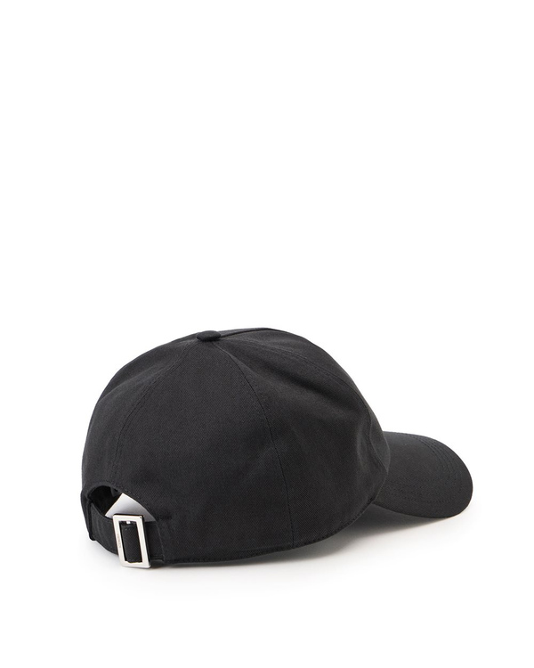 Black gabardine Baseball Cap with Bear Print - Iceberg - Official Website