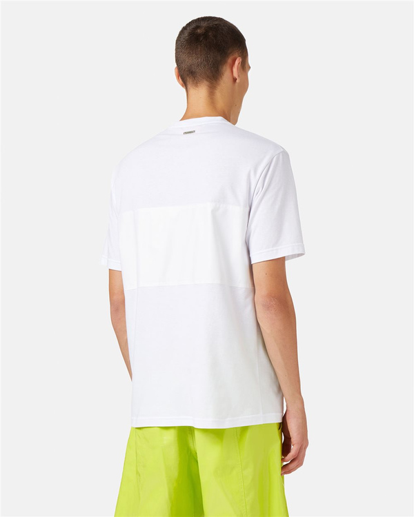 T-shirt bianca girocollo con dettaglio tono su tono - Iceberg - Official Website