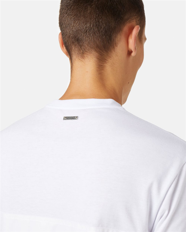 T-shirt bianca girocollo con dettaglio tono su tono - Iceberg - Official Website