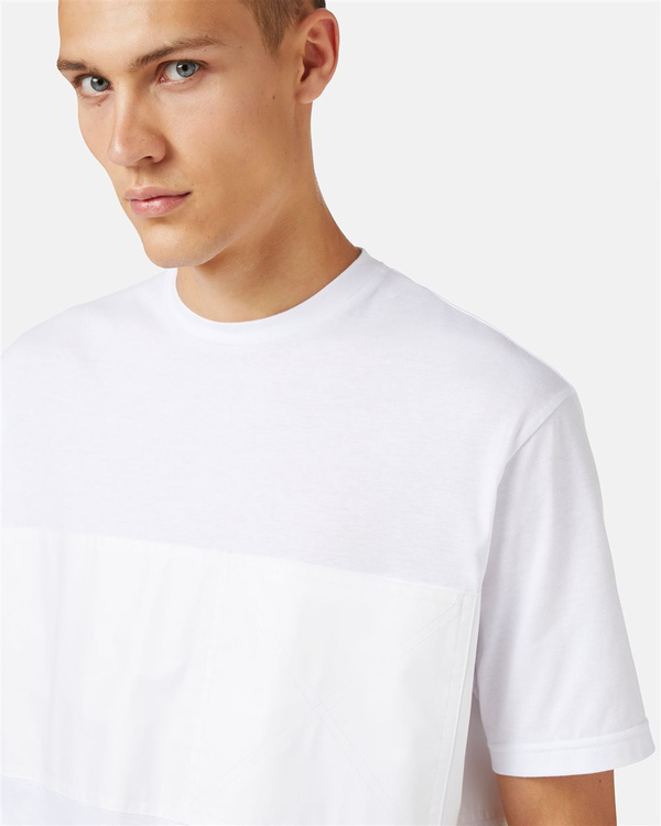 T-shirt bianca girocollo con dettaglio tono su tono - Iceberg - Official Website
