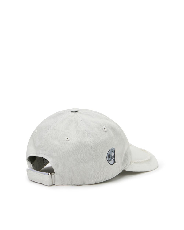 Powder-colored gabardine baseball cap with Poppy print - Iceberg - Official Website